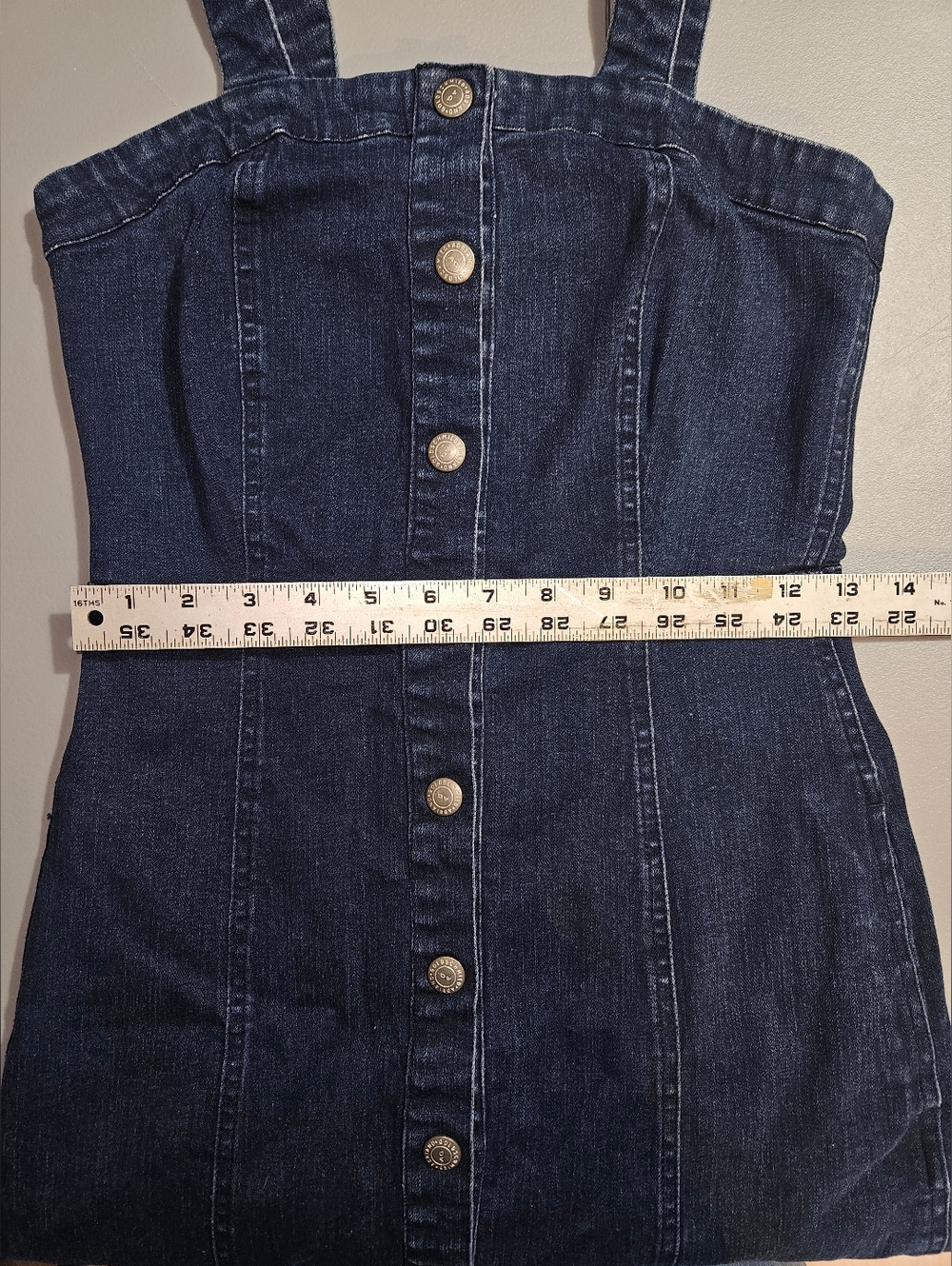 AG Adriano Goldschmied Denim Dress Womens Size Large Blue Snap-Front Stretch - Picture 6 of 14